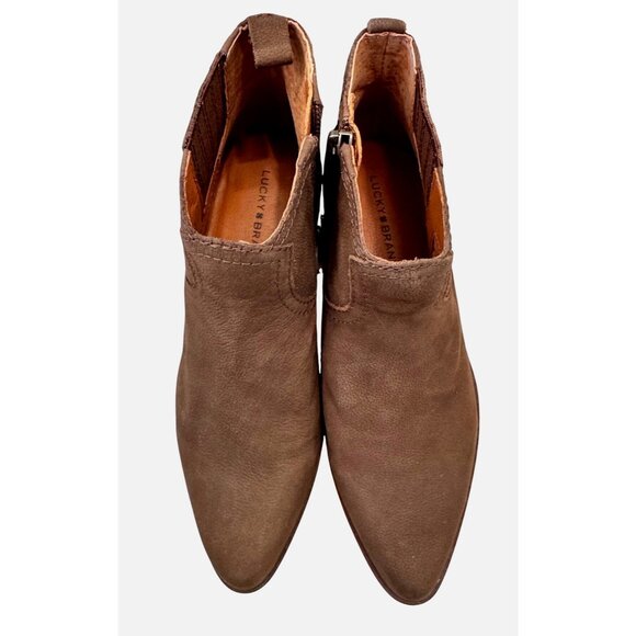 Lucky Brand Hikalli Size 6 EU 36.5 Brown Bootie Western Shoe NWOB Ankle Boot - Picture 2 of 11